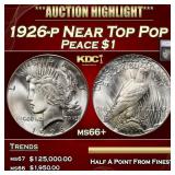 1926-p Peace Dollar Near Top Pop 1 ms66+ SEGS