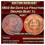 1803 Sm Date Lg Fraction Draped Bust Large Cent 1c