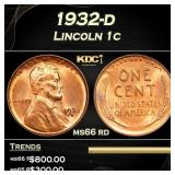 1932-d Lincoln Cent 1c Grades ms66 rd