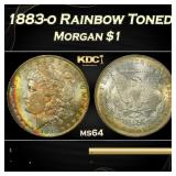 PCGS 1883-o Morgan Dollar Rainbow Toned $1 ms64 PC