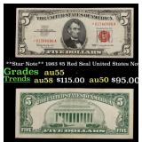 **Star Note** 1963 $5 Red Seal United States Note