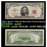 **Star Note** 1963 $5 Red Seal United States Note