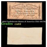 1864 Confederate States of America CSA $30 Note Gr