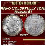 1883-o Morgan Dollar Colorfully Toned $1 ms66+ SEG