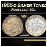 CACG 1955-d Roosevelt Dime Silver Toned 10c ms64 F