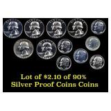 Lot of $2.10 of 90% Silver Proof Coins Coins