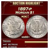 1897-p Morgan Dollar $1 ms66+ SEGS