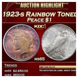1923-s Peace Dollar Rainbow Toned $1 ms65 PCI