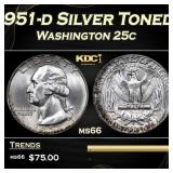 1951-d Washington Quarter Silver Toned 25c Grades