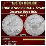 1806 Draped Bust Half Dollar Knob 6 Small Stars 50