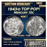 1943-d Mercury Dime TOP POP! 10c ms68+ FSB SEGS