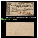 1870 State of North Carolina $40 Note Grades cu62