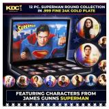 12 Coin James Gunn Superman Gold Plated Round Coll