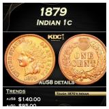 1879 Indian Cent 1c Grades au58 details