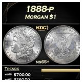 1888-p Morgan Dollar $1 Grades ms65+