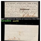 1863 Confederate States of America CSA $60 Note Gr