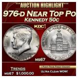 1976-d Kennedy Half Dollar Near Top Pop! 50c ms67