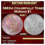 1883-o Morgan Dollar Colorfully Toned $1 ms66+ SEG