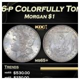 1886-p Morgan Dollar Colorfully Toned $1 Grades ms