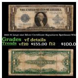 1923 $1 large size Silver Certificate Grades vf de