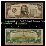 1934 $50 Green Seal Federal Reserve Note Grades vf