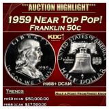 1959 Proof Franklin Half Dollar Near Top Pop! 50c