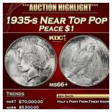 1935-s Peace Dollar Near Top Pop 1 ms66+ SEGS