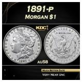 1891-p Morgan Dollar $1 Grades au58