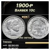1900-p Barber Dime 10c Grades unc details