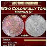 1883-o Morgan Dollar Colorfully Toned $1 ms66+ SEG