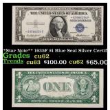 **Star Note** 1935F $1 Blue Seal Silver Certificat