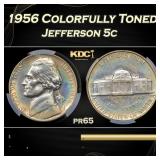 CACG 1956 Proof Jefferson Nickel Colorfully Toned