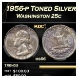 CACG 1956-p Washington Quarter Toned Silver 25c ms