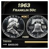 1963 Proof Franklin Half Dollar 50c pr69 SEGS