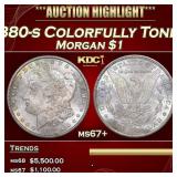 1880-s Morgan Dollar Colorfully Toned $1 ms67+ SEG