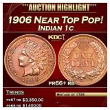 1906 Proof Indian Cent Near Top Pop! 1c pr66+ rb S