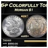 1886-p Morgan Dollar Colorfully Toned $1 Grades ms