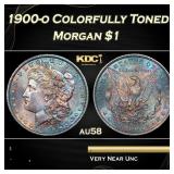 1900-o Morgan Dollar Colorfully Toned $1 Grades au