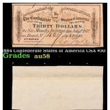 1864 Confederate States of America CSA $30 Note Gr