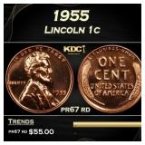 1955 Proof Lincoln Cent 1c Grades pr67 rd
