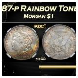 NGC 1887-p Morgan Dollar Rainbow Toned $1 ms63 NGC