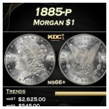 1885-p Morgan Dollar $1 ms66+ SEGS
