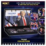5 Coin President Donald Trump Gold Plated Round Co