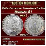 1883-o Morgan Dollar Colorfully Toned Near Top Pop