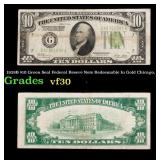 1928B $10 Green Seal Federal Reseve Note Redeemabl
