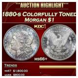1880-s Morgan Dollar Colorfully Toned $1 ms66+ SEG