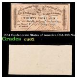 1864 Confederate States of America CSA $30 Note Gr