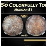 NGC 1885-o Morgan Dollar Colorfully Toned $1 ms63