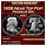 1958 Proof Franklin Half Dollar Near Top Pop! 50c