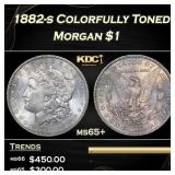 1882-s Morgan Dollar Colorfully Toned $1 Grades ms
